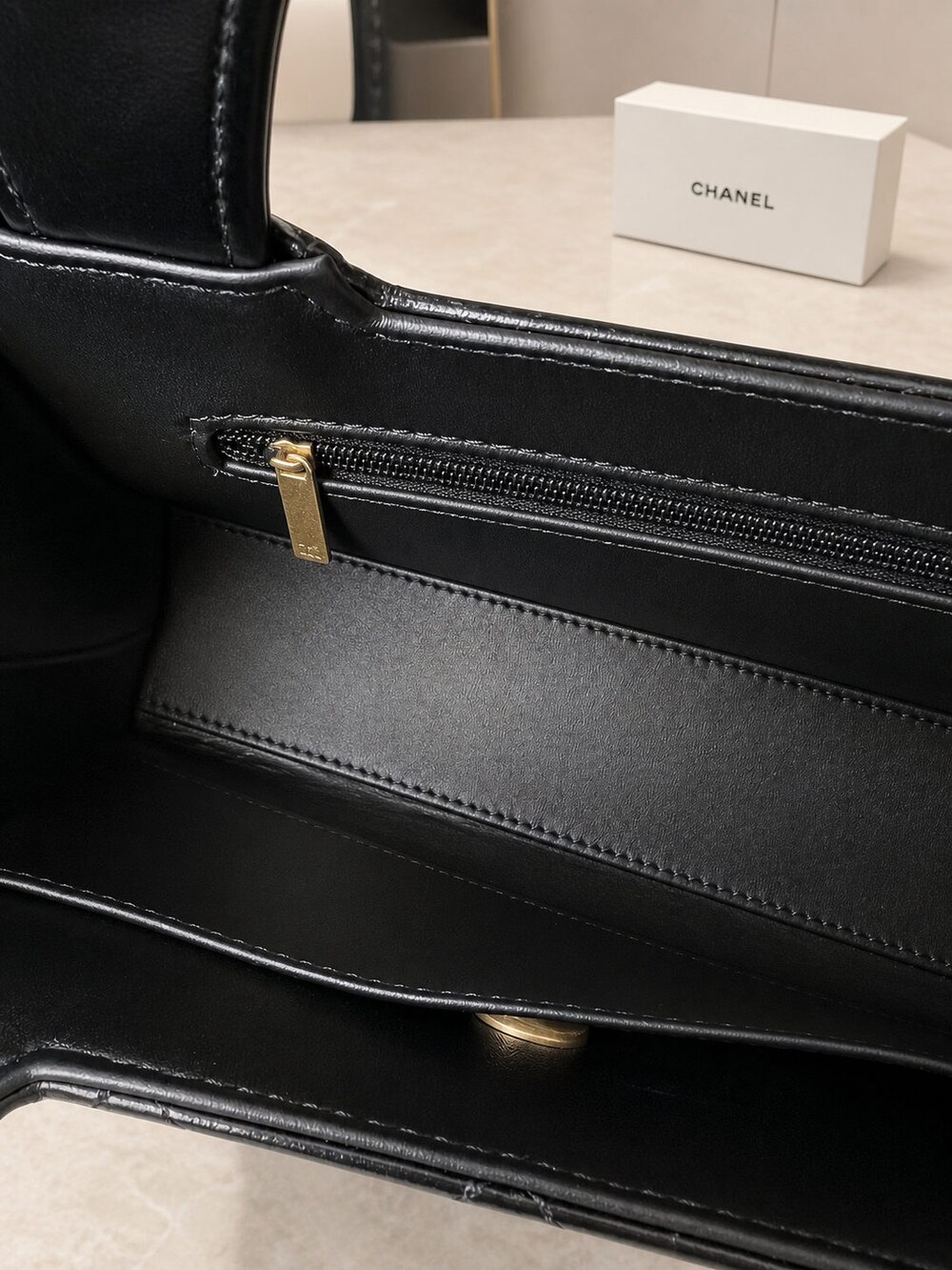 Chanel Mini Classic Black Quilted Lambskin Top Handle Handbag - Picture 8 of 9